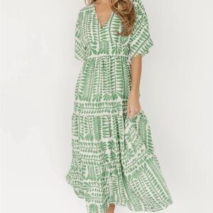 Baltic Born Green and White Maxi Dress